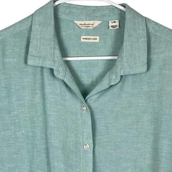 Weatherproof Vintage Washable Linen Lt. Green Women’s Blouse Size Large - Picture 3 of 11